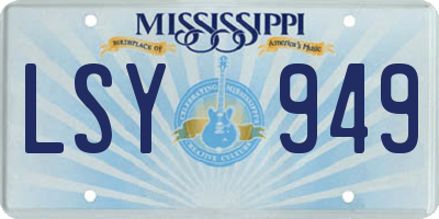 MS license plate LSY949