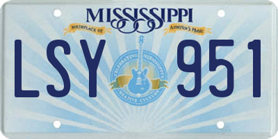 MS license plate LSY951