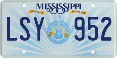 MS license plate LSY952