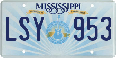 MS license plate LSY953