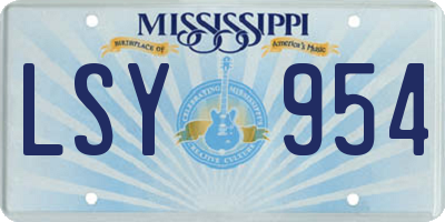 MS license plate LSY954