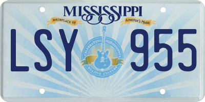 MS license plate LSY955