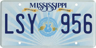 MS license plate LSY956