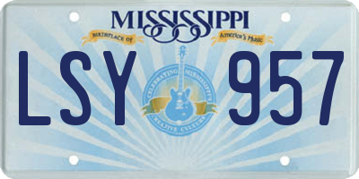 MS license plate LSY957