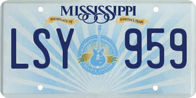 MS license plate LSY959