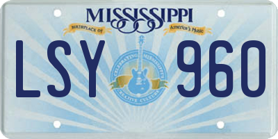 MS license plate LSY960