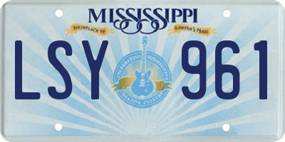 MS license plate LSY961
