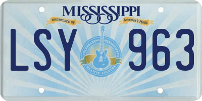 MS license plate LSY963