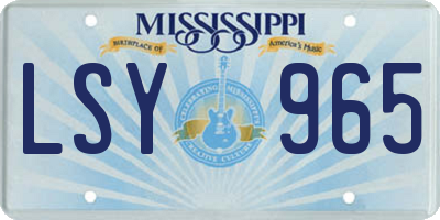MS license plate LSY965
