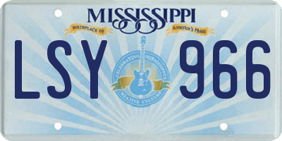MS license plate LSY966