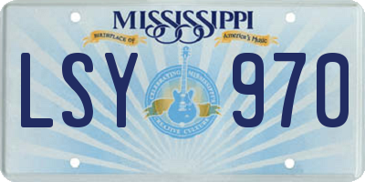 MS license plate LSY970