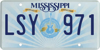 MS license plate LSY971