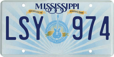 MS license plate LSY974