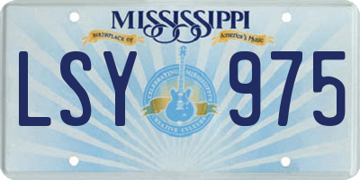 MS license plate LSY975