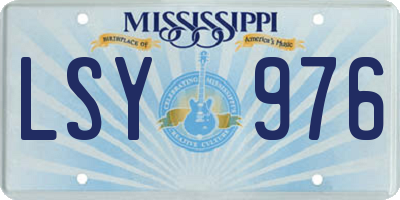 MS license plate LSY976