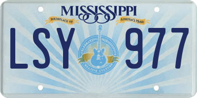 MS license plate LSY977