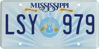 MS license plate LSY979