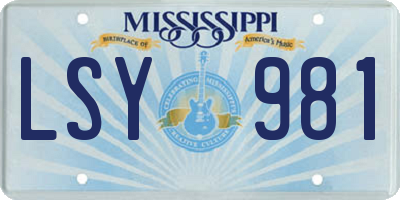 MS license plate LSY981