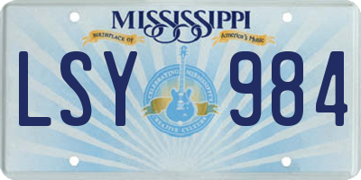 MS license plate LSY984