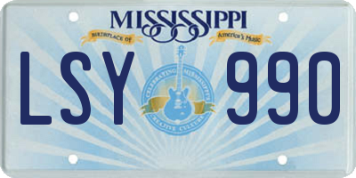 MS license plate LSY990