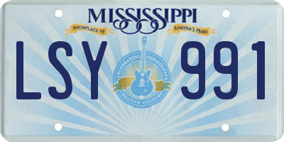 MS license plate LSY991