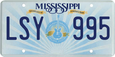 MS license plate LSY995