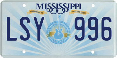 MS license plate LSY996