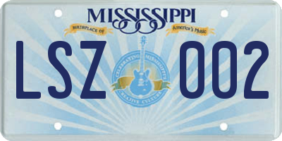 MS license plate LSZ002