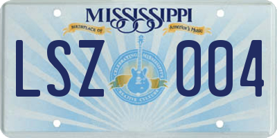 MS license plate LSZ004