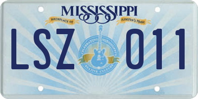 MS license plate LSZ011