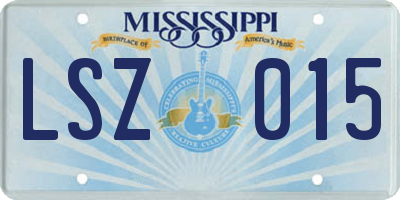 MS license plate LSZ015