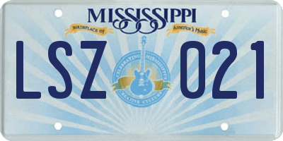 MS license plate LSZ021