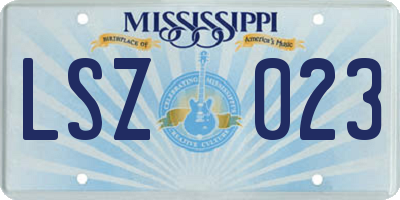 MS license plate LSZ023