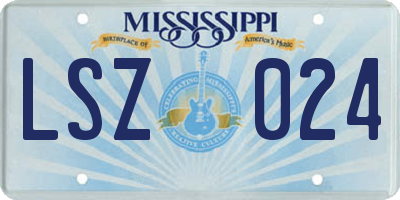 MS license plate LSZ024