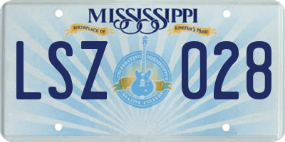 MS license plate LSZ028