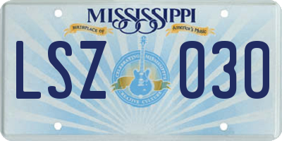 MS license plate LSZ030
