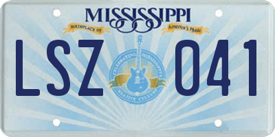 MS license plate LSZ041