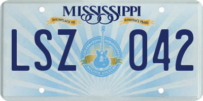 MS license plate LSZ042