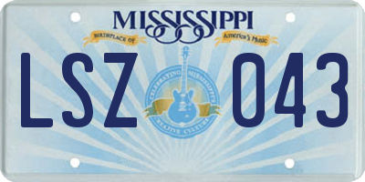 MS license plate LSZ043