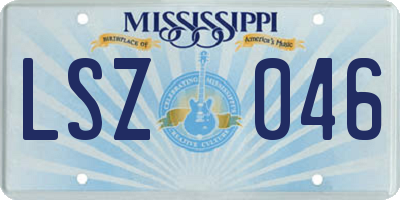 MS license plate LSZ046