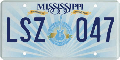 MS license plate LSZ047