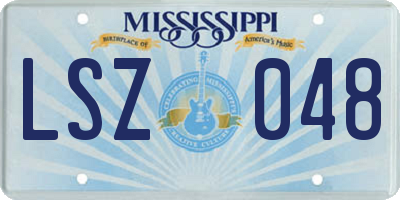 MS license plate LSZ048