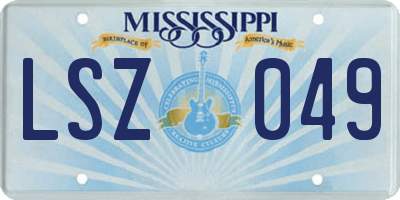 MS license plate LSZ049
