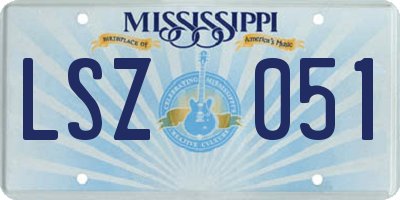 MS license plate LSZ051