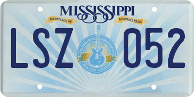 MS license plate LSZ052