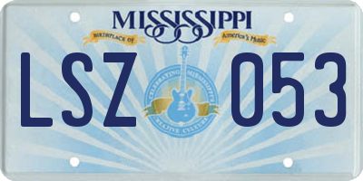 MS license plate LSZ053