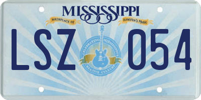 MS license plate LSZ054