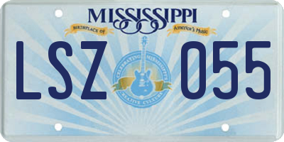 MS license plate LSZ055