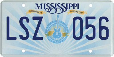 MS license plate LSZ056