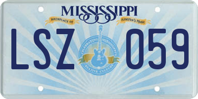 MS license plate LSZ059